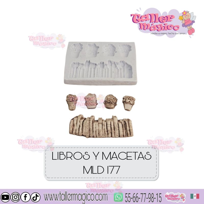 MOLDE LIBROS Y MACETAS