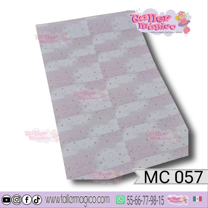 CROMO DEGRADADO ROSA ESTRELLA DORADA MC 057