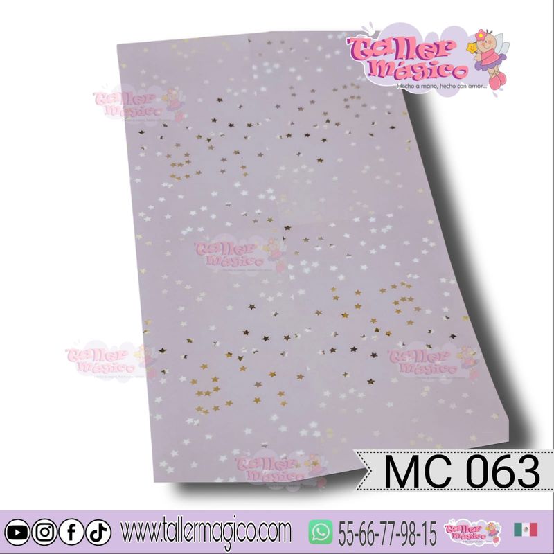 CROMO ROSA ESTRELLITAS DORADAS MC 063