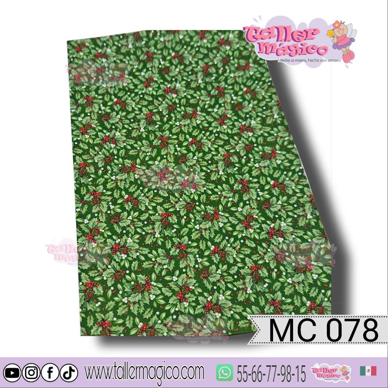 CROMO MINI MUERDAGOS FONDO VERDE MC 078