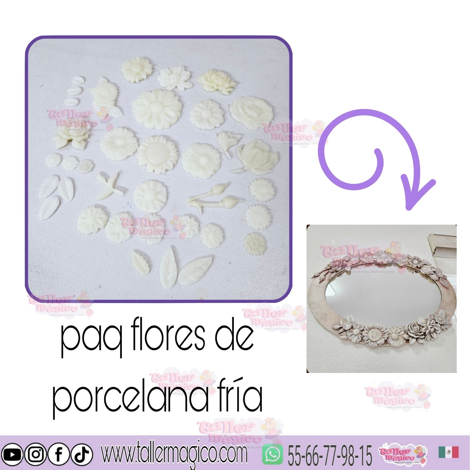 PAQ FLORES DE PORCELANA FRIA (PASTA FLEXIBLE)