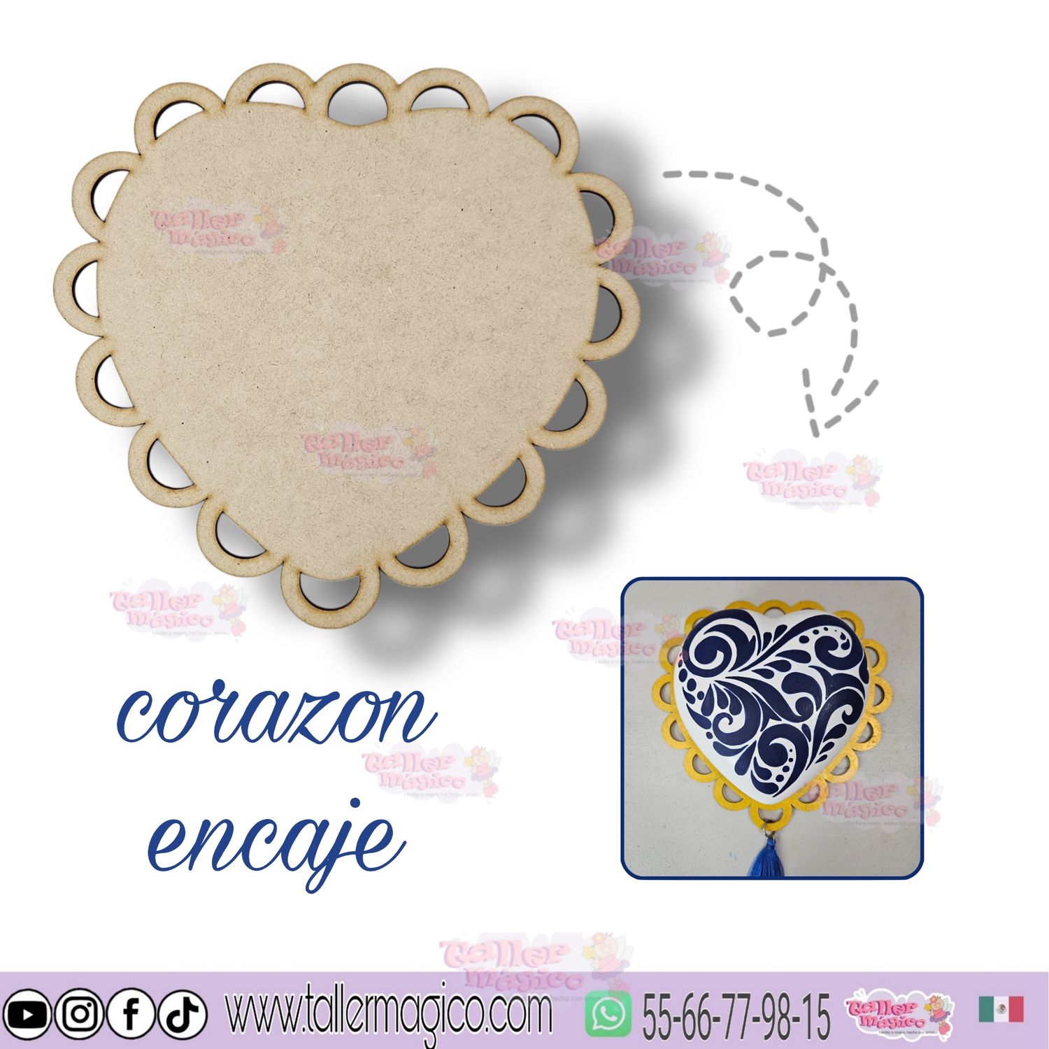 CORAZÓN ENCAJE 20CM