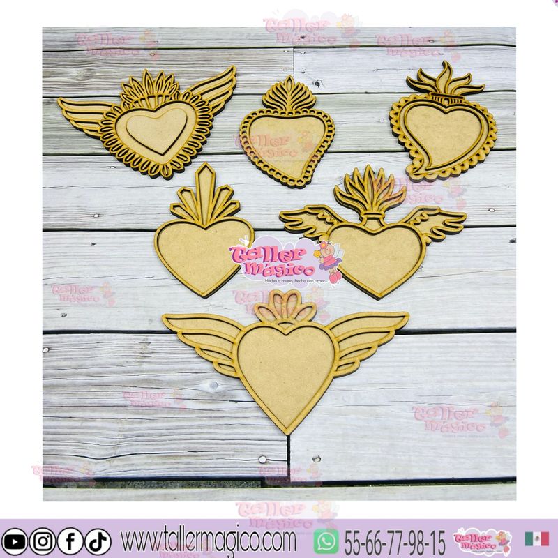 PAQUETE CORAZONES MILAGRITO VITRAL