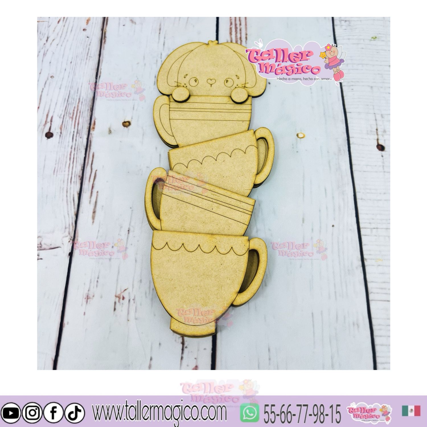 CONEJITO TAZAS APILADAS LISO 30CM ALTO