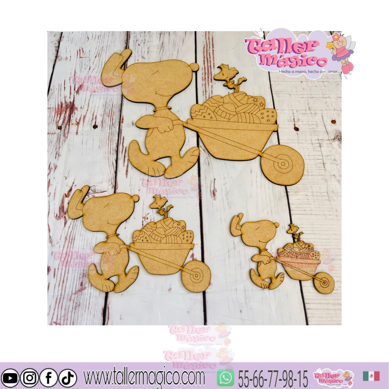 SNOOPY CARRETA PASCUA LISO