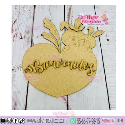 CONEJIUX CORAZON BIENVENIDOS 30CM LISO