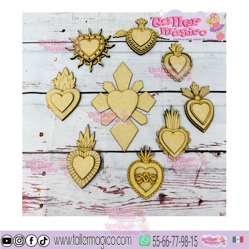 PAQ CORAZONES MILAGRITO ABRIL 7CM LISO