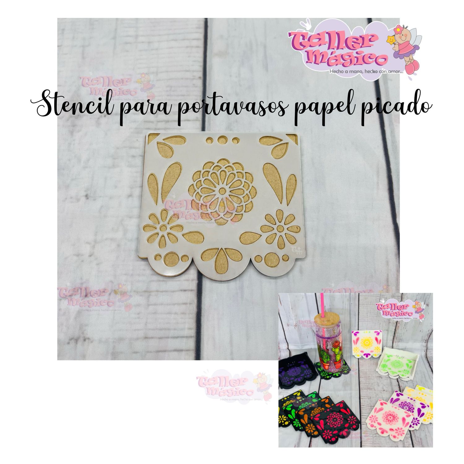 STENCIL PAPEL PICADO PORTAVASOS STENCIL PAPEL PICADO PORTAVASOS