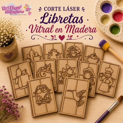 LIBRETAS VITRAL EN MADERA 