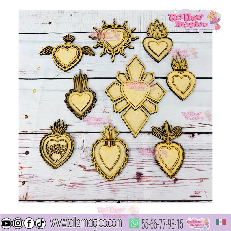 PAQ CORAZONES MILAGRITO ABRIL 7CM VITRAL