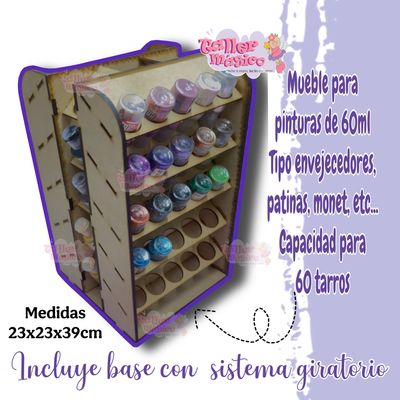 MUEBLE PARA PINTURAS DE 60ml MUEBLE PARA PINTURAS DE 60ml
