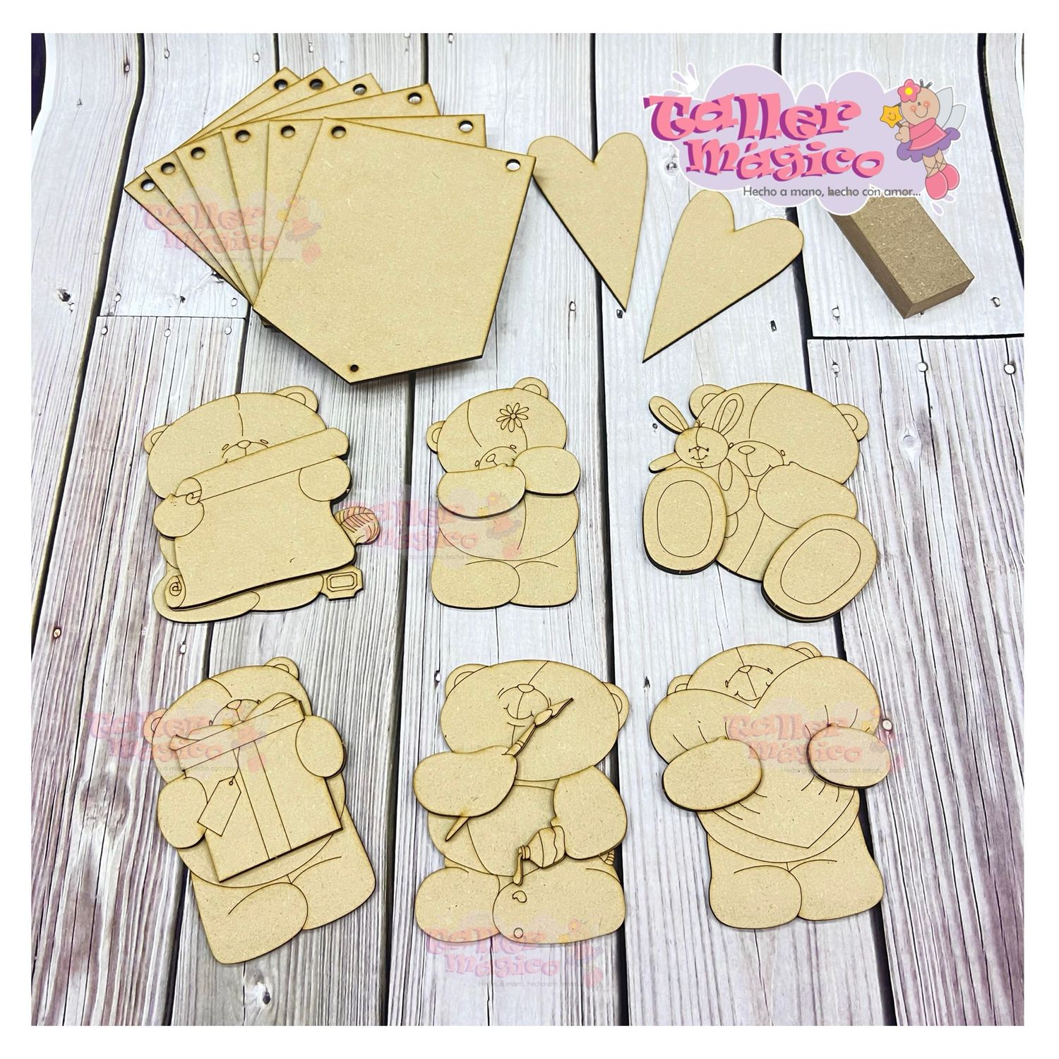 BANDERINES Y SERVILLETERO OSITOS SAN VALENTÍN BANDERINES Y SERVILLETERO OSITOS SAN VALENTÍN