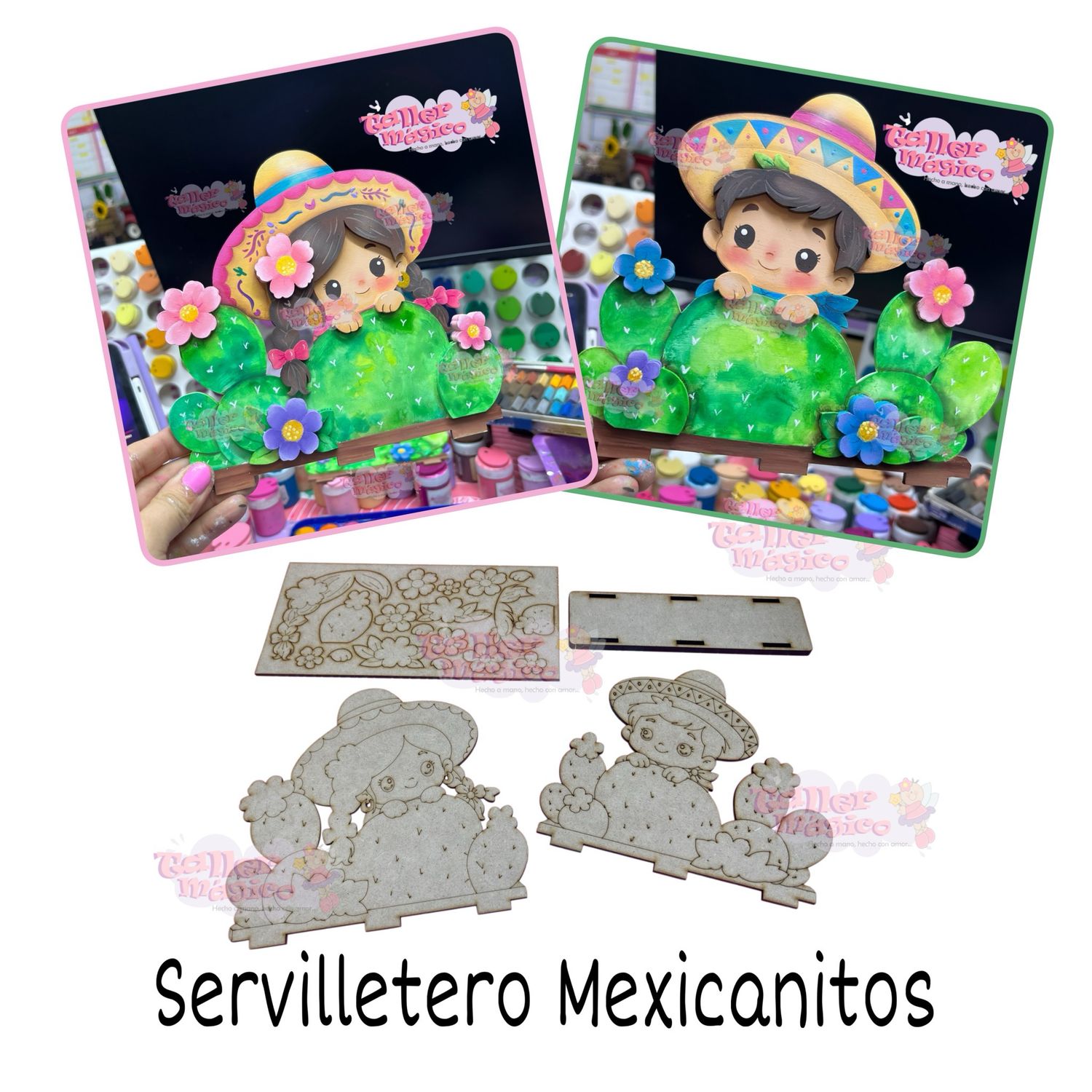 Servilletero mexicanitos María Adriana y José Roberto