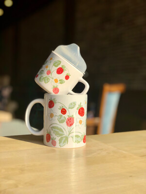 Vintage Strawberry Mama & Me Mug & Sippy Cup Set