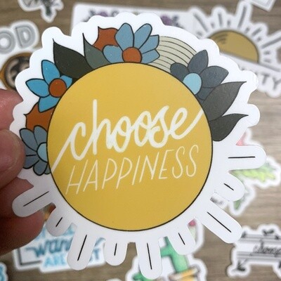 Choose Happiness Flower Sticker (Big Moods)