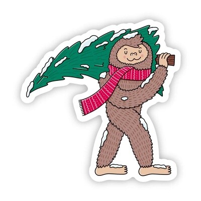 Big Foot Holding Christmas Tree Sticker (Big Moods)