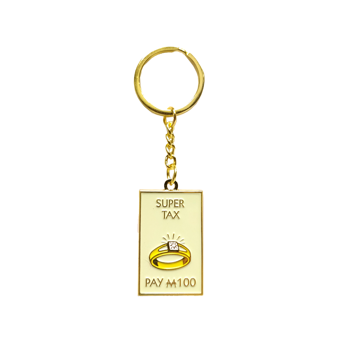 Monopoly Dreams - &quot;Super Tax&quot; Metal Keyring