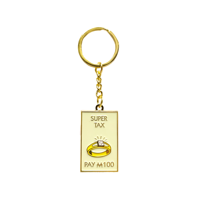 Monopoly Dreams - &quot;Super Tax&quot; Metal Keyring