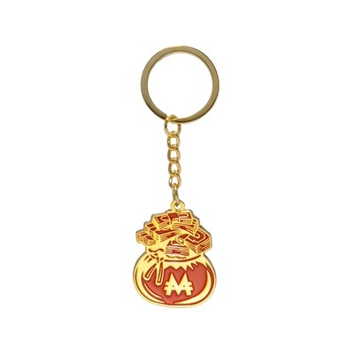 Monopoly Dreams - &quot;Red Money Bag&quot; Metal Keyring