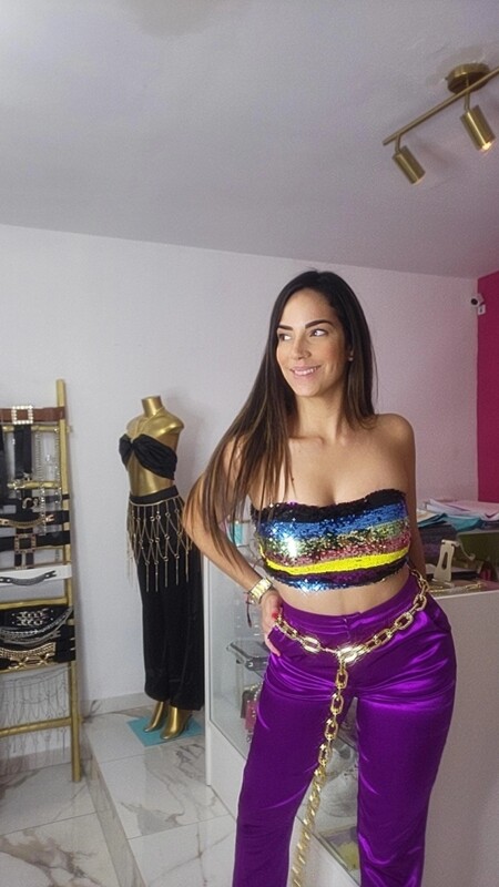 Bright Sequins Pant Set