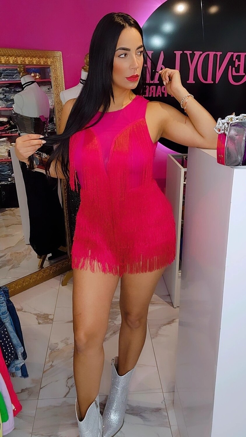 Flequillo romper dress