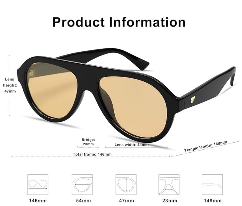 Bold 90s aviator sunglasses