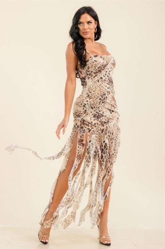 Bandage leopard dress