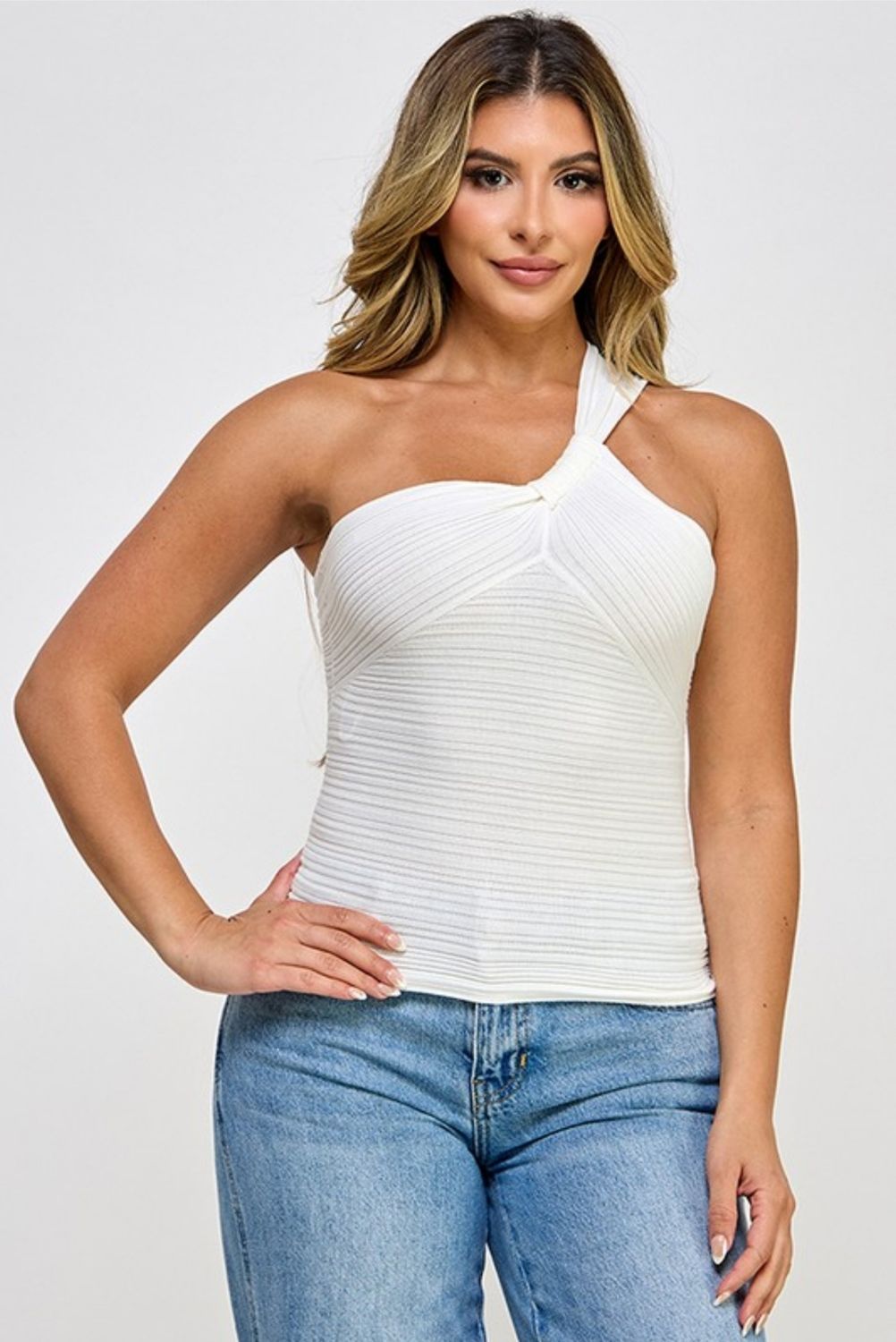 One shoulder top c