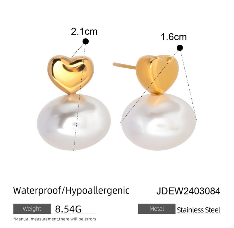 Pearl heart earrings