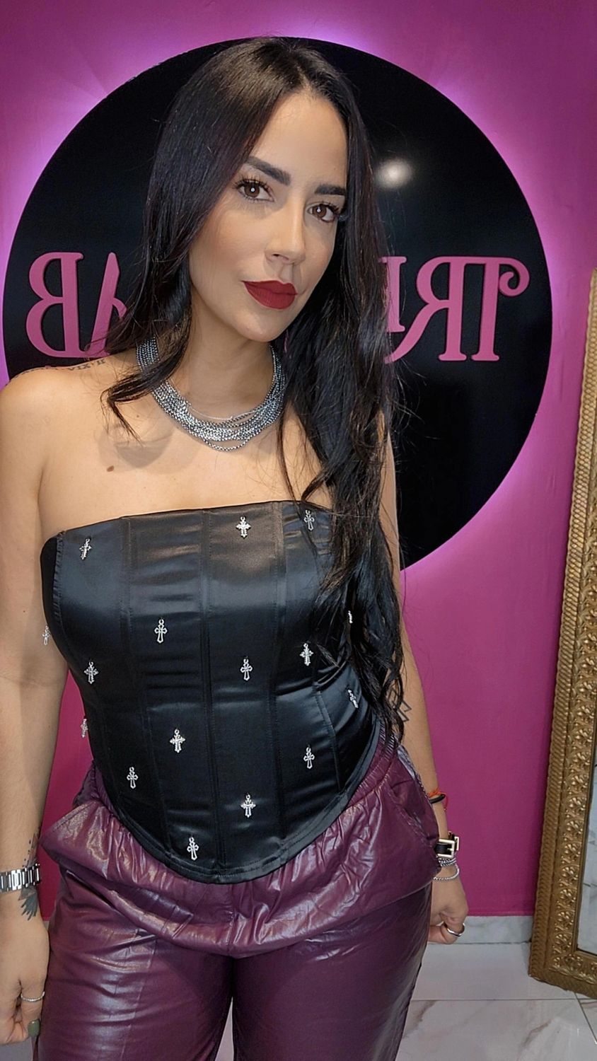 Criss cross bustier