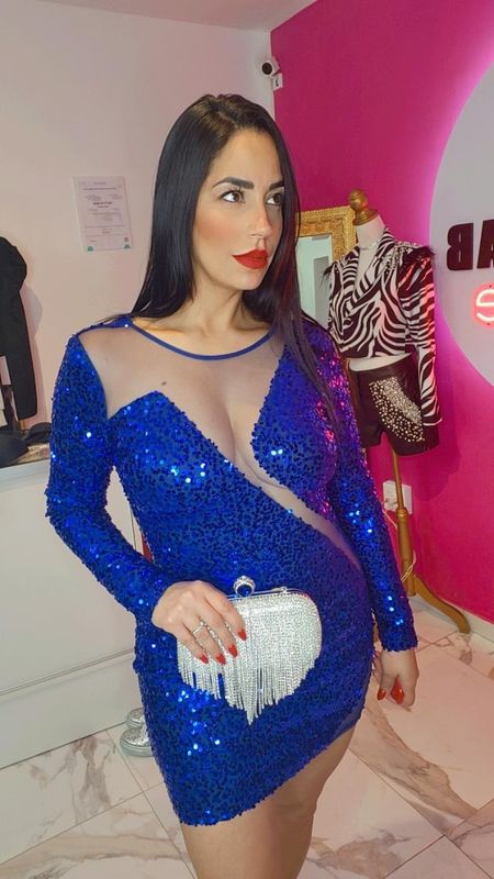 Blue Sequin Dress