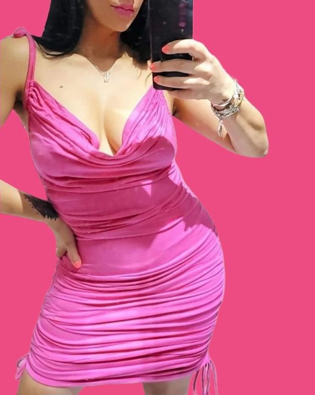Crushed fushia dress