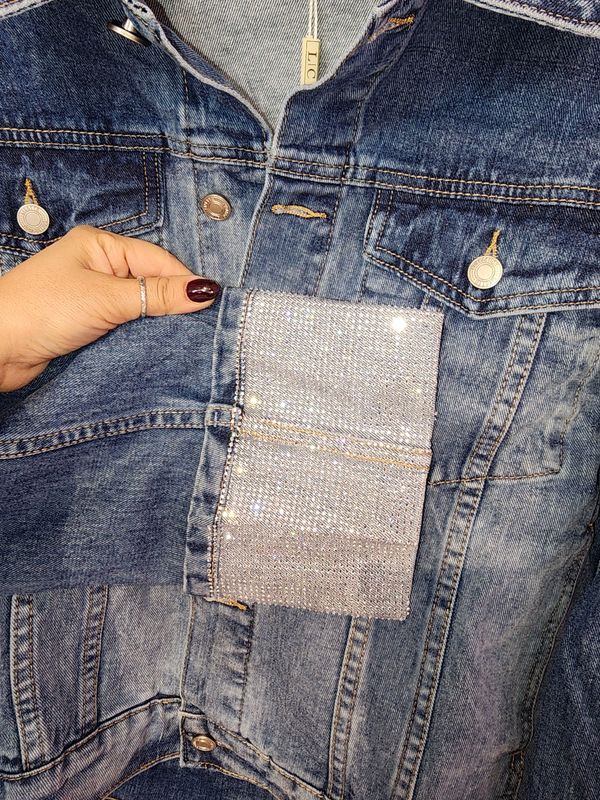 Extra Vaganza Rainstone Jean Jacket Set