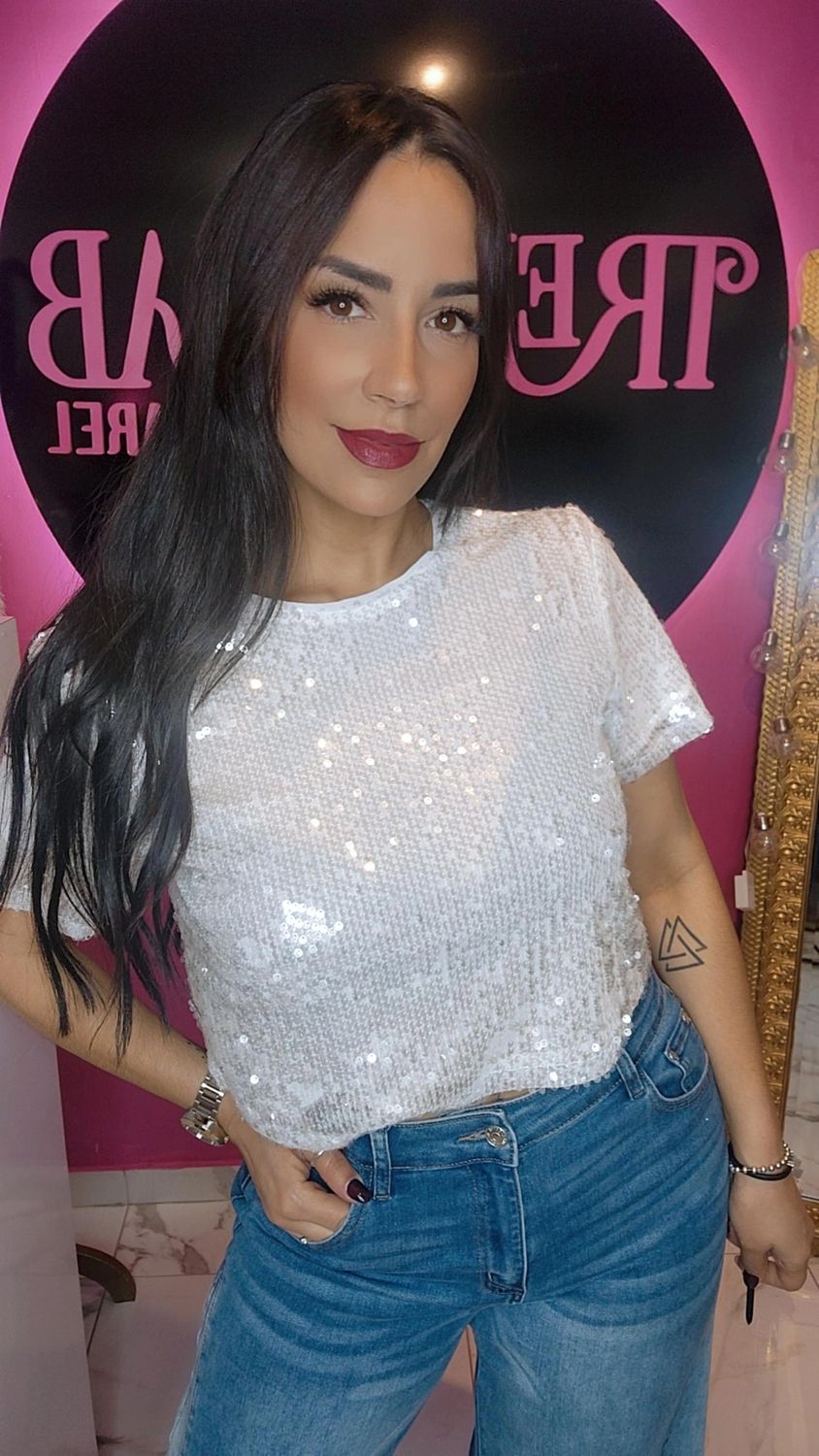 Sequin crops