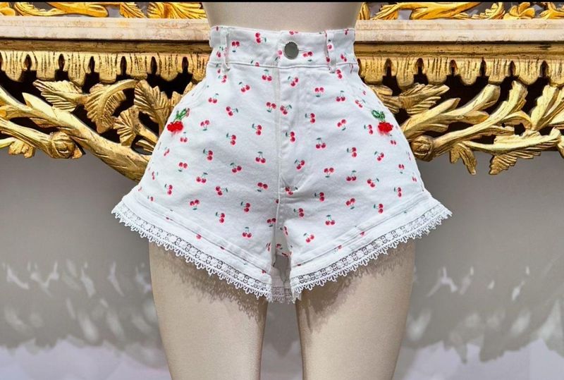 Cherry eyelet shorts