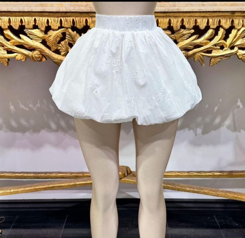 Eyelet bubble skirt