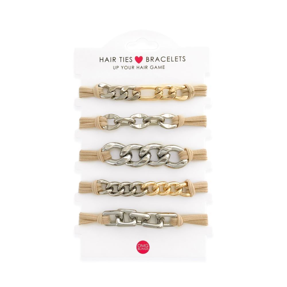 Glam Hair ties / Pulsera y amarre de cabello 2 in 1