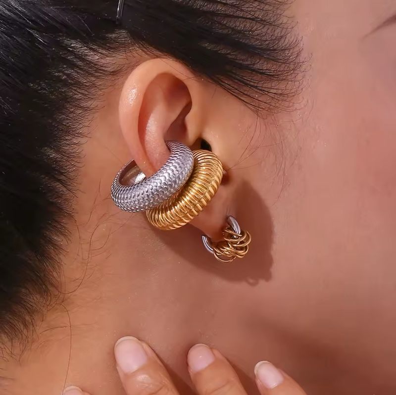 Mini argolla doble tone earrings 