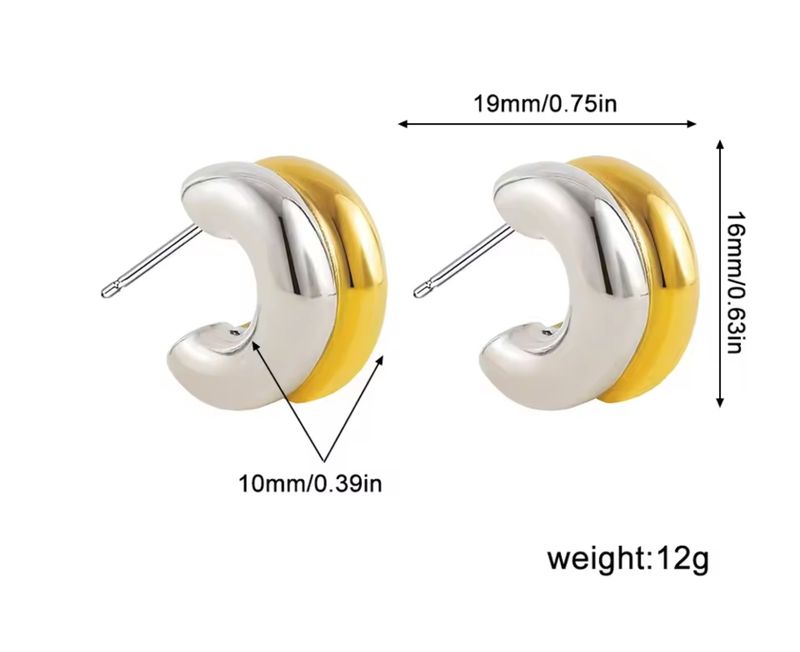 Mini argolla doble tone earrings 