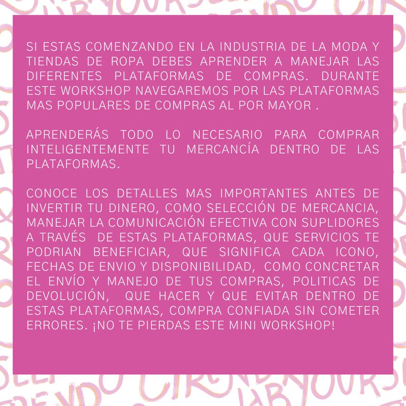 Aprende sobre Plataformas de compra al por mayor -Workshop Virtual