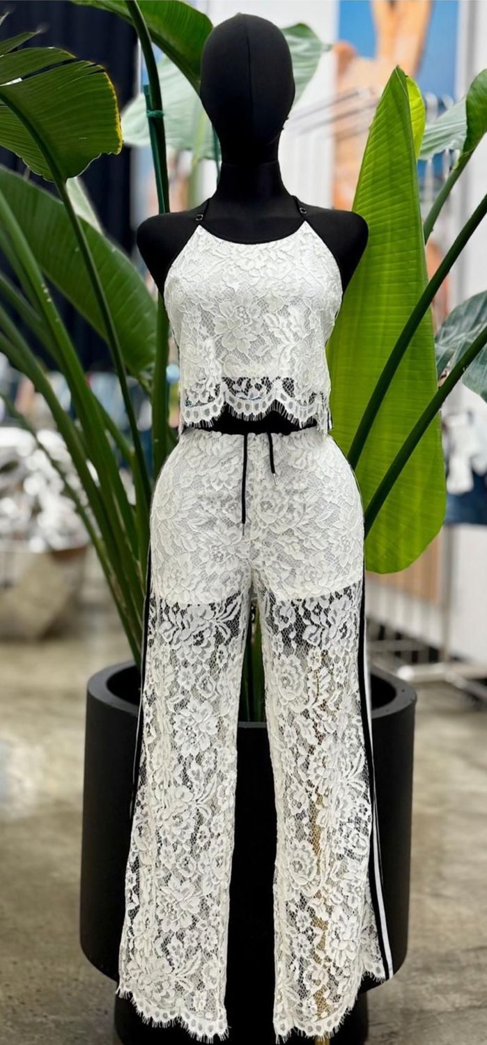 Lace Striped Kendall Set