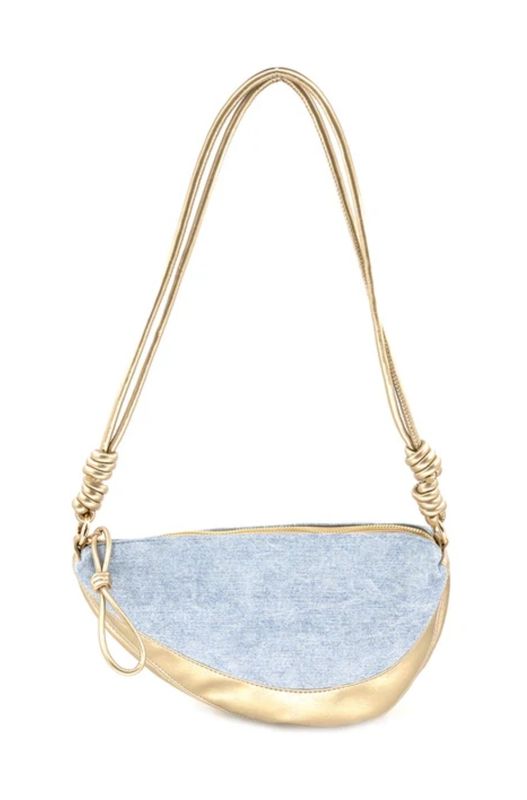 Metallic denim bag