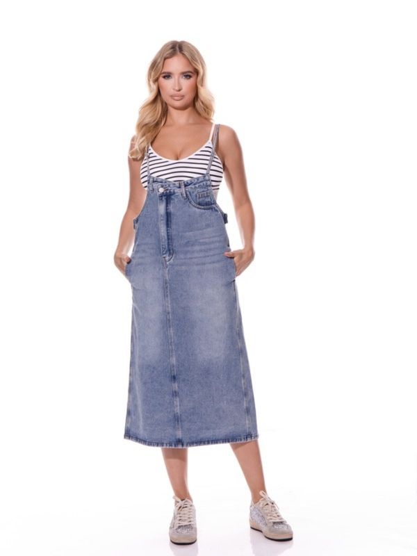 The denim overall dress