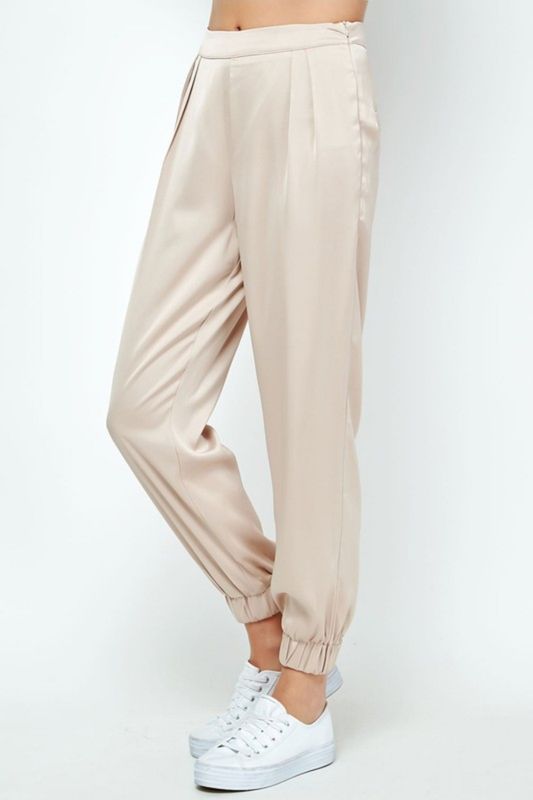Champagne Satin jogger