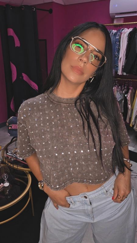 Crop crystal top