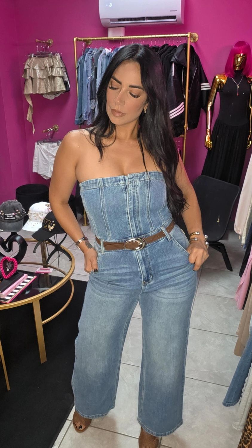 Atemporal denim overall w belt Atemporal denim overall w belt