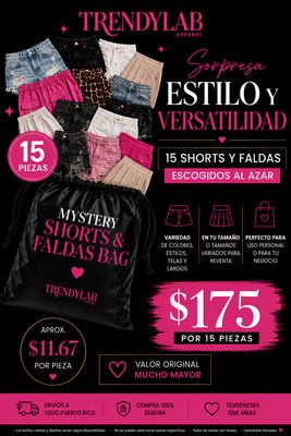 Variety Bag: shorts & skirts 15 x $150 Variety Bag: shorts & skirts 15 x $150