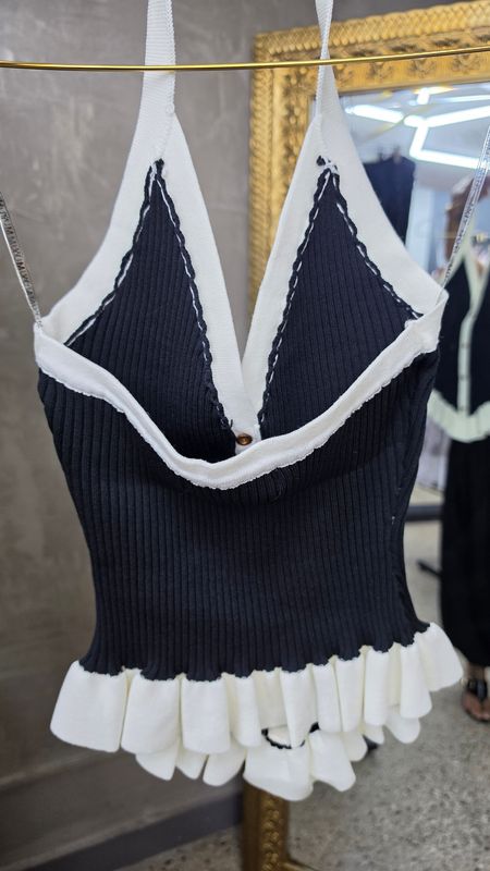 Contrast peplum top
