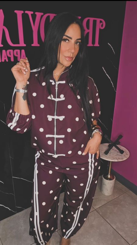 Polka oriental travel set burgandy 
