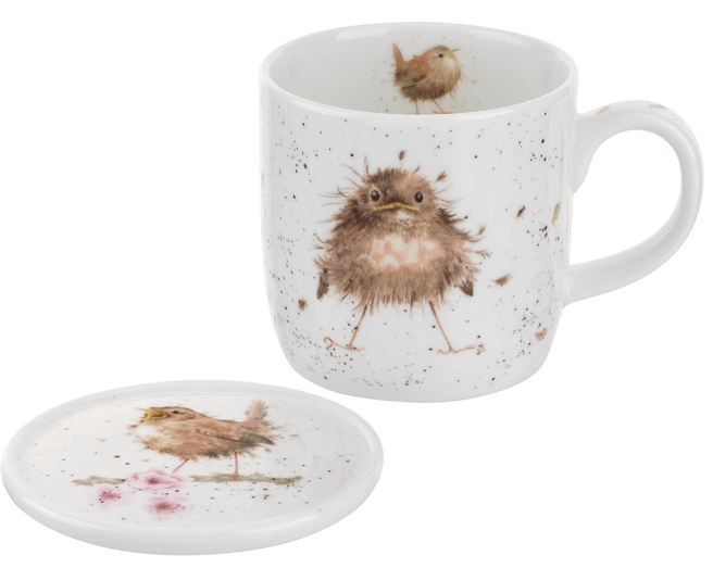 Wrendale Bird  Flying the Nest Mug & Coaster Set